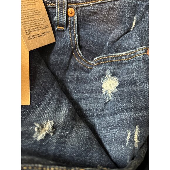 NWT LEVI'S 501 Original Cropped Jeans 28 Button Fly Straight Leg Dark Wash Crop - Picture 8 of 10